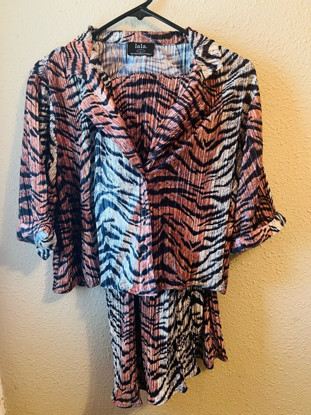 NWOT Dressed in Lala “Go Get ’Em Tiger” Plissé Skirt Set
